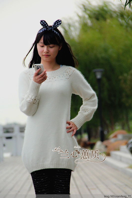 小白羊~~鉤織結(jié)合羊絨打底衫（蘭心蕙質(zhì)2015） - 蘭心蕙質(zhì) - 蘭心蕙質(zhì)藍(lán)云海