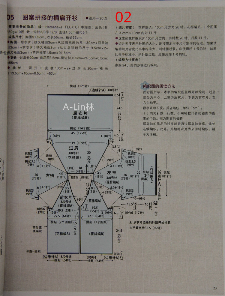 【A-Lin林】翎--拼接實(shí)用中袖開衫201514 - A-Lin林 - A-Lin的手工博客