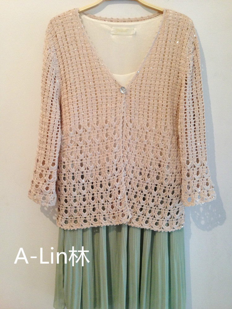 【A-Lin林】翎--拼接實(shí)用中袖開衫201514 - A-Lin林 - A-Lin的手工博客