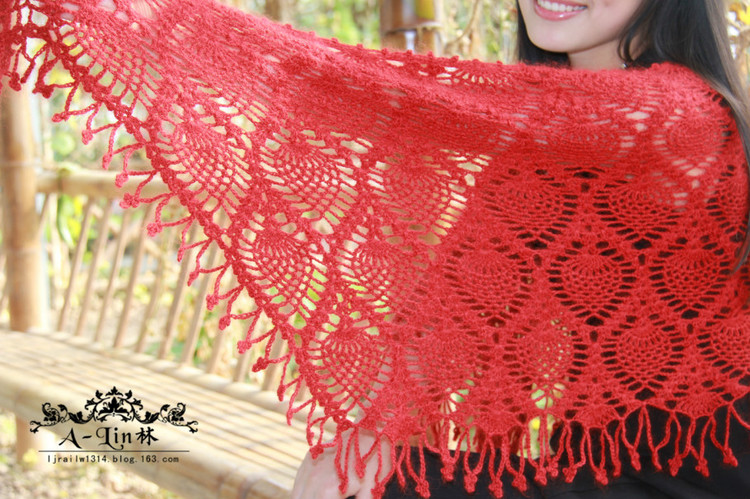 【A-Lin林】紅妝--經典菠蘿花披肩201520 - A-Lin林 - A-Lin的手工博客