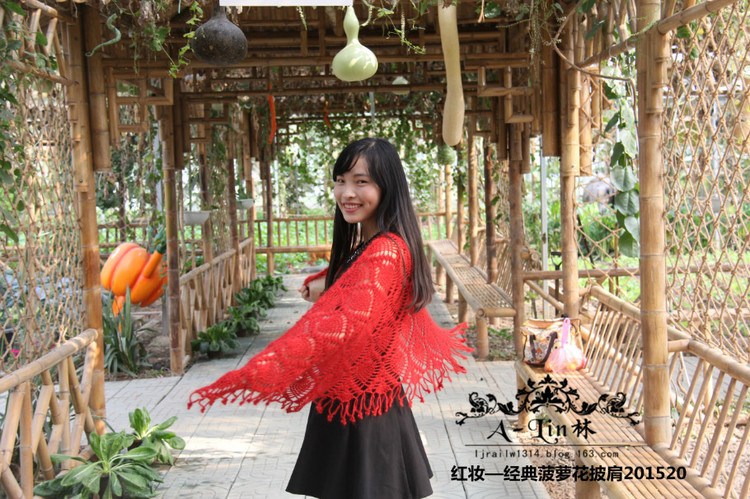 【A-Lin林】紅妝--經典菠蘿花披肩201520 - A-Lin林 - A-Lin的手工博客