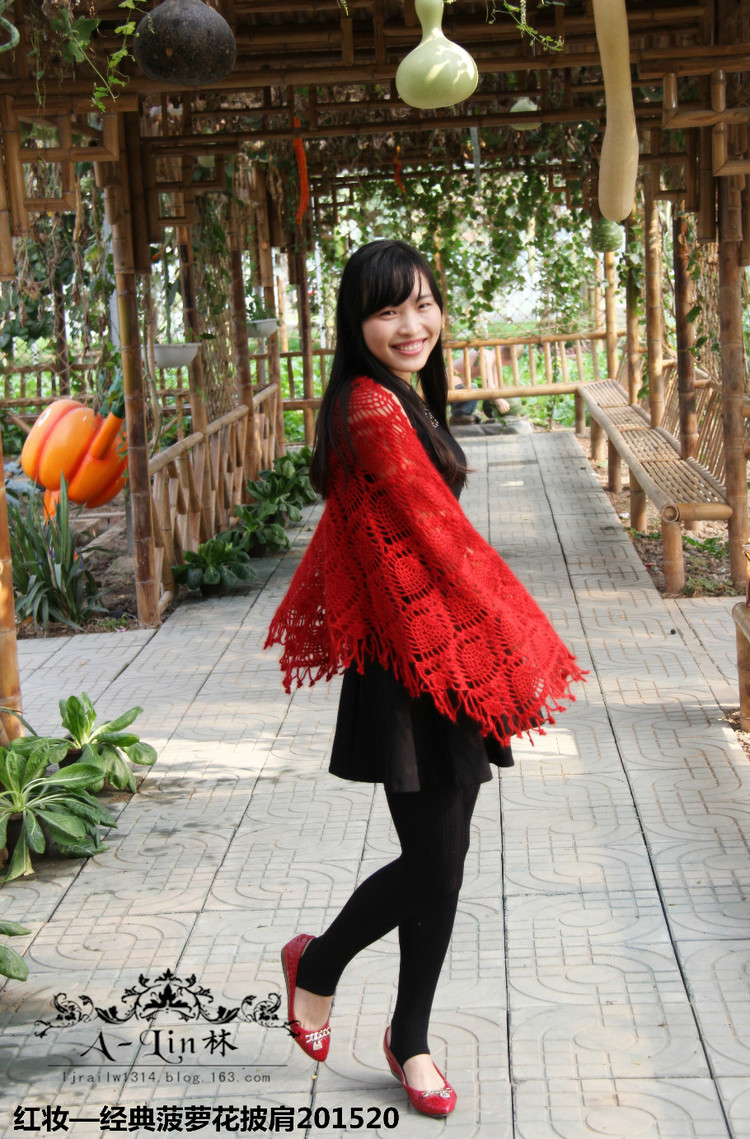 【A-Lin林】紅妝--經典菠蘿花披肩201520 - A-Lin林 - A-Lin的手工博客