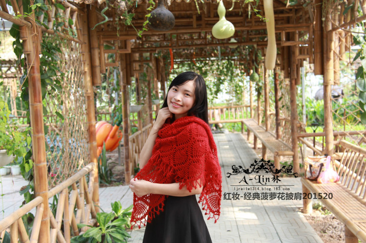 【A-Lin林】紅妝--經典菠蘿花披肩201520 - A-Lin林 - A-Lin的手工博客