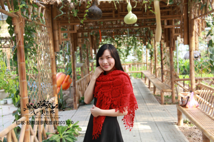 【A-Lin林】紅妝--經典菠蘿花披肩201520 - A-Lin林 - A-Lin的手工博客