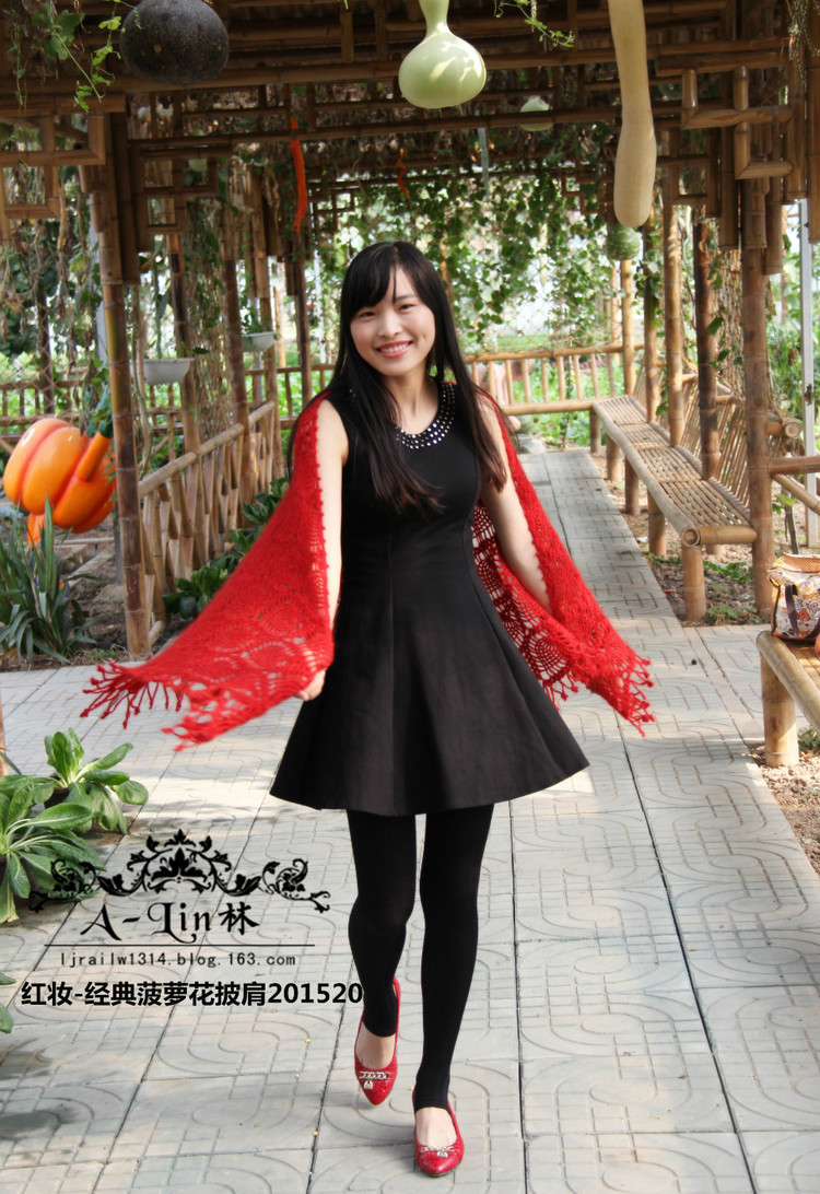 【A-Lin林】紅妝--經典菠蘿花披肩201520 - A-Lin林 - A-Lin的手工博客